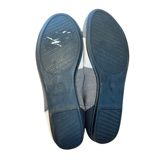 Rothy's Black and White The Ballet Flat Round Captoe, Size 9 - Picture 9 of 12